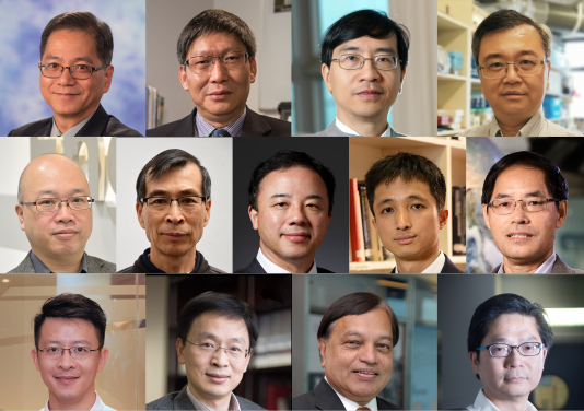 From Left (first row): Professor Dennis Y.C. LEUNG, Professor GUAN Yi, Professor YUEN, Kwok-Yung, Professor ZHANG Tong
From Left (second row): Professor James LAM, Professor SUN Min, Professor Xiang ZHANG, Professor YAO Wang, Professor ZHAO Guochun
From Left (third row): Dr HUANG Kaibin, Professor Kevin ZHOU Zheng, Professor Joseph Sriyal Malik PEIRIS, Professor Leo L.M. POON